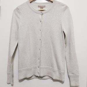 Banana Republic Holiday Silver Shimmer Cardigan